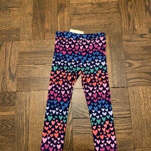 NWT! J Crew Crew Cuts Heart Patterned Kids Leggings